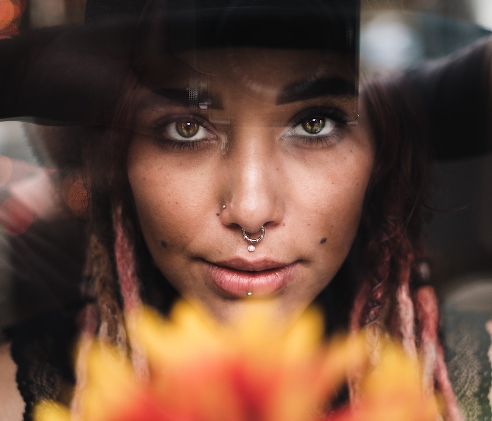 woman with an Ashley piercing